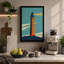 Lighthouse Beacon Art Deco - Wrapped Canvas-396369137-396369139