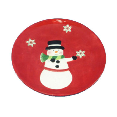 Assiette à dessert bonhomme de neige