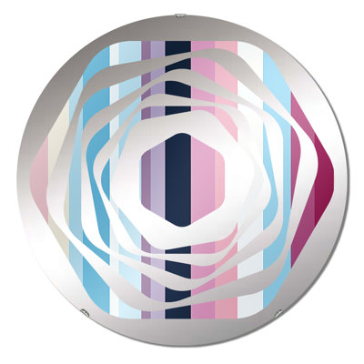 Vibrant Purple Striped Harmony Pattern - Amorphe Decorative Mirror