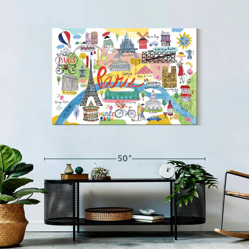Kavia Paris Map Icons, 30" H x 45" W