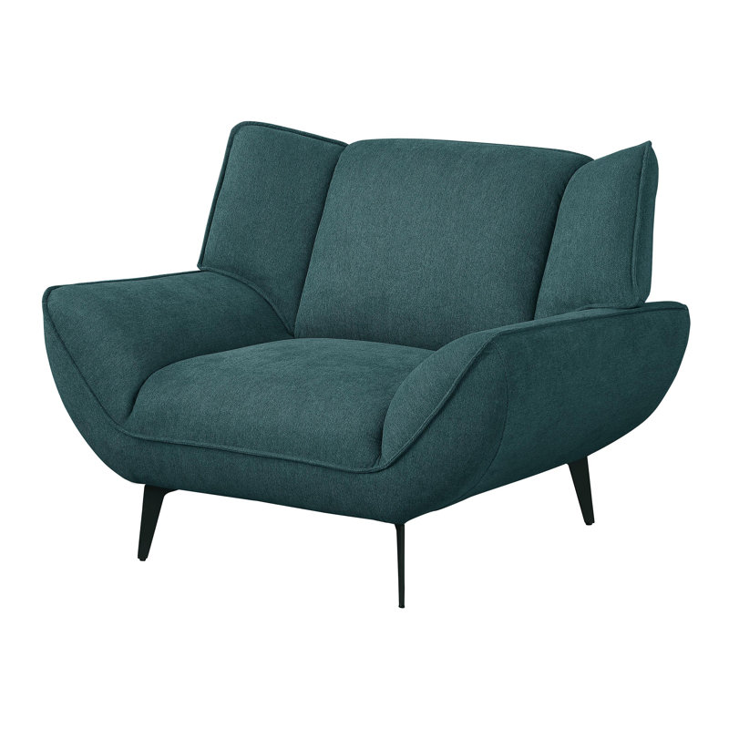 Upholstered Flared Arm Accent Chair Teal Blue