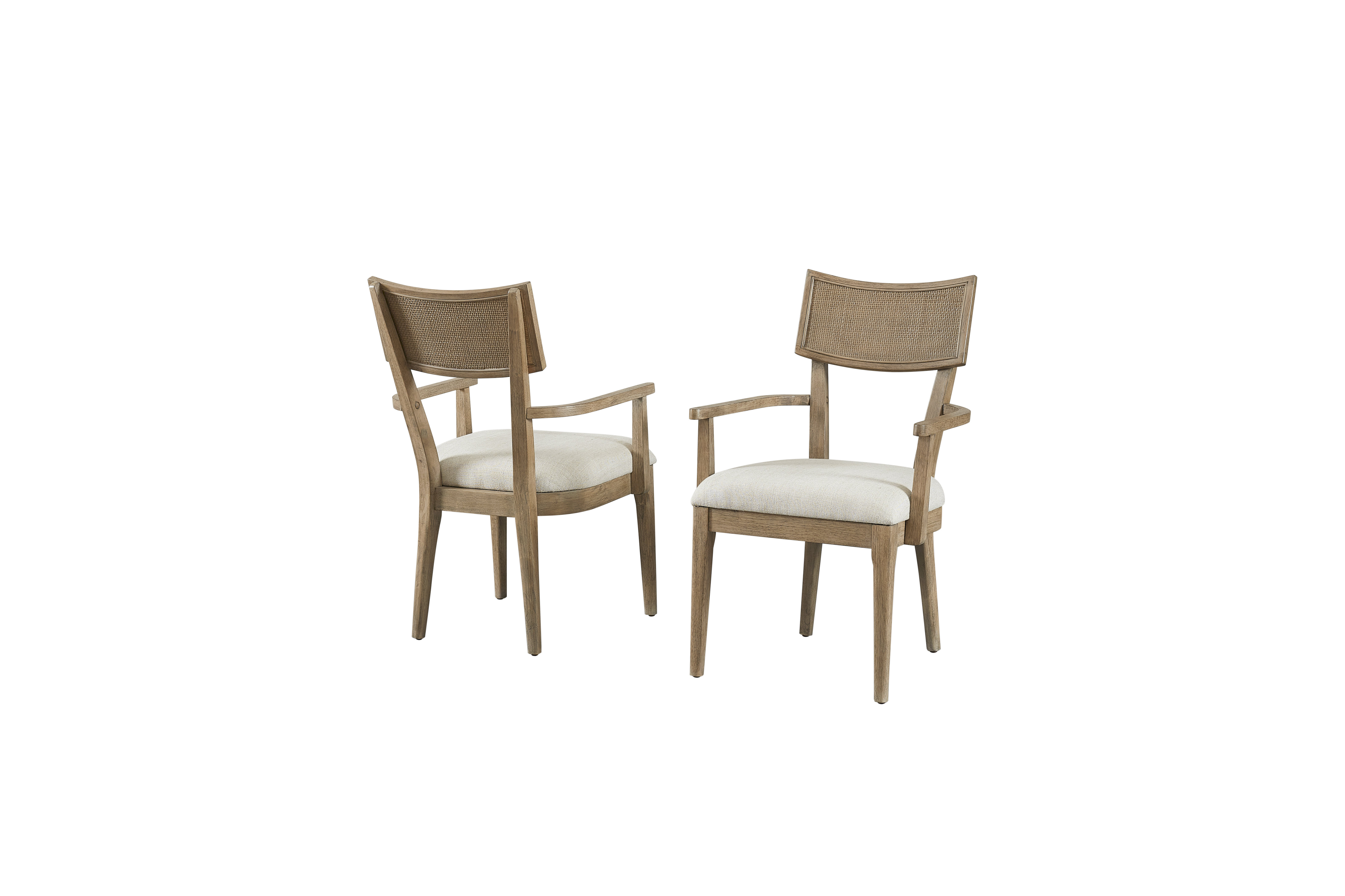 Red Barrel Studio® Mytien Two Wood Coastal Arm Kitchen Table Chairs, Arm Dining Side Chairs ...