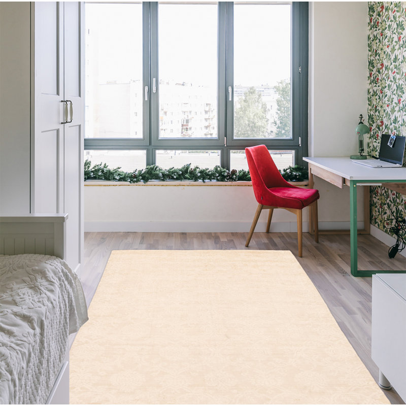 Tapis crème noué à la main Bloomsdale