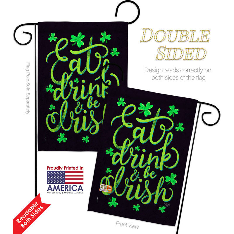 Double Sided 18.5'' H x 13'' W Polyester St. Patrick's Day Flag Set