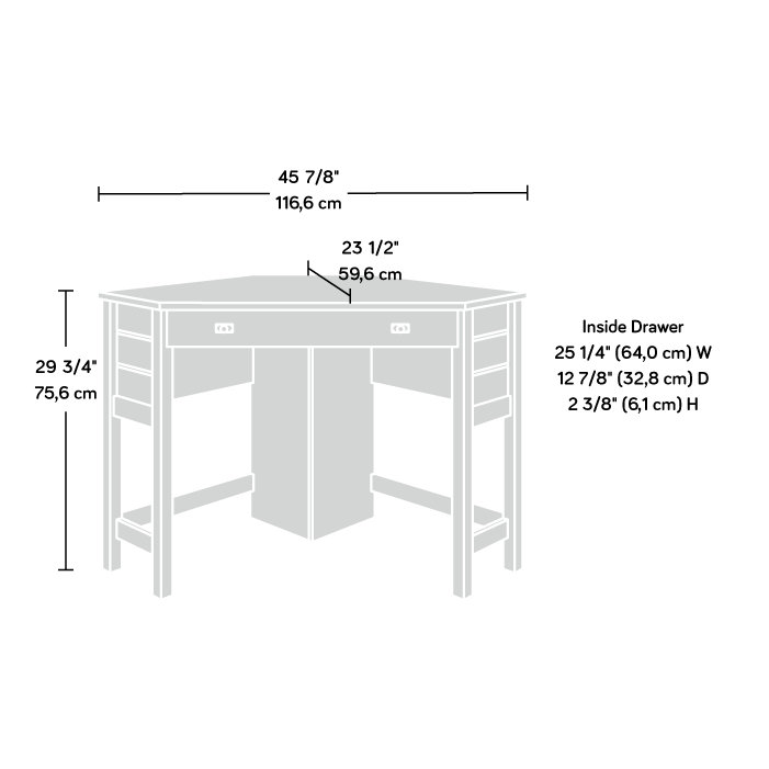 Bureau d'ordinateur de coin peu encombrant