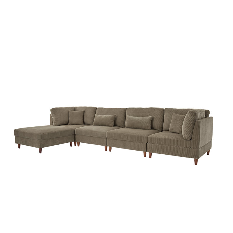 4 Seater Corduroy Corner Sofa , Camel Corduroy