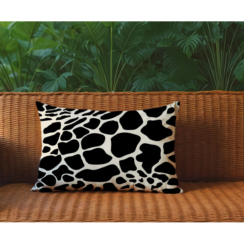 Oreiller rectangulaire réversible intérieur / extérieur Giro, Rectangle H 14 po x l 20 po, Noir