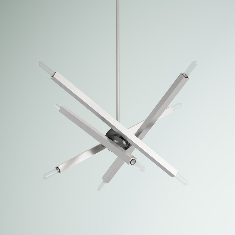 Monaco 8-Light Brushed Nickel Sputnik Chandelier