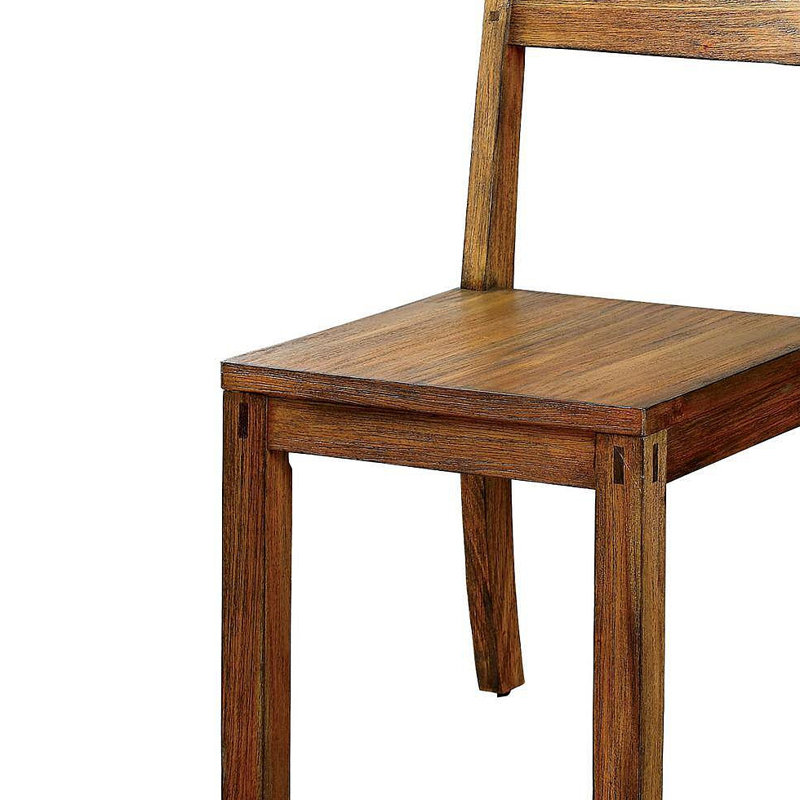 Ensemble de cuisine rustique en bois massif de chaises de salle à manger 2 pièces