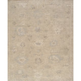 Oushak Hand-Knotted Cream Wool Area Rug