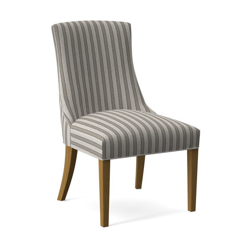 Tuxedo Slipper Dining Chair, Gray Sugar Performance; 0863-84, Honey Finish