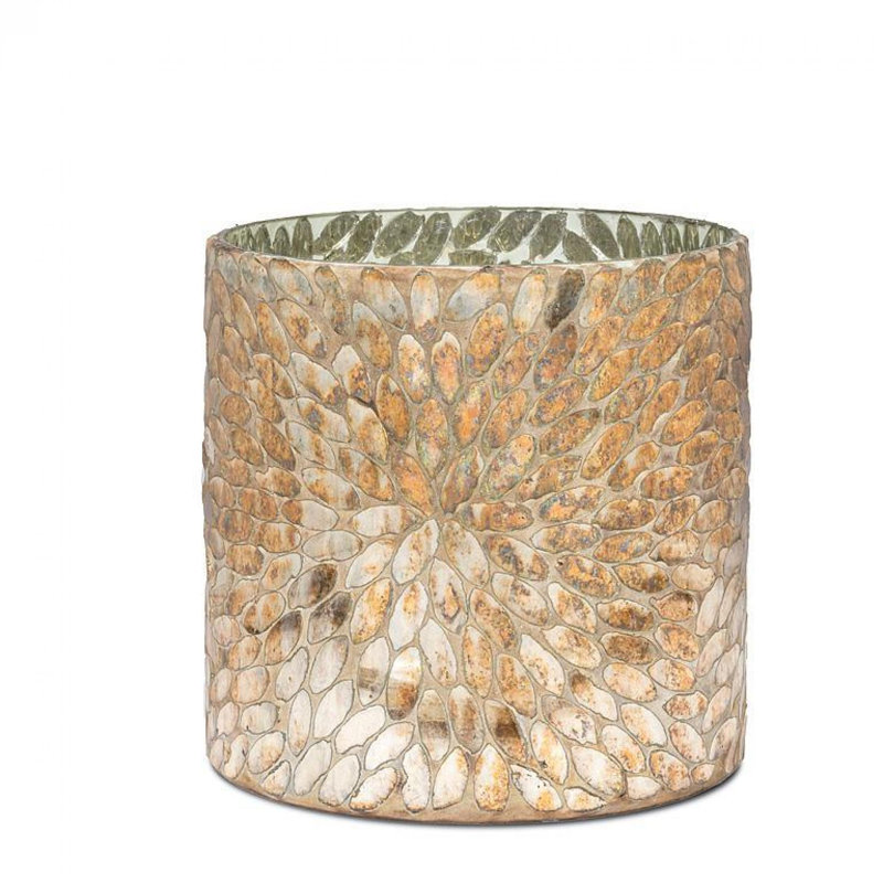 Porte-bougie ouragan en bronze, H 5 po x l 5 po x P 5 po