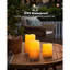 Solar Candles Outdoor Waterproof, Rechargeable Solar Powered Flameless Candle Lights for Outside Lanterns, Fake Pillar Candles, Garden Electric LED Candle Set of 3， 3"x 4" 5" 6"