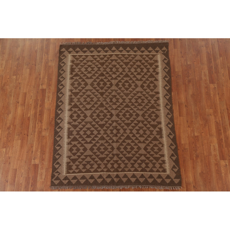 Tapis tribal brun Kilim 5 x 6