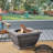 Grey 32" Concrete Fire Pit - Add Warmth To Outdoor Life Wood Burning Patio Heat Focus Point
