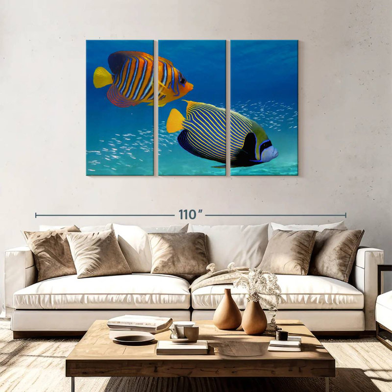 Exotic Emperor Angelfish, 48" H x 74" W