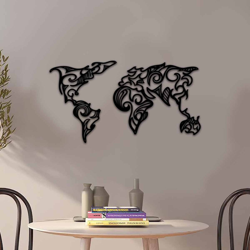 Accessoire mural décoratif en métal noir, 33,9 po x 18,5 po | Fabrication 100% métal, épaisseur: 0,06 po | Conception murale facile | Décoration élégante pour le salon, le bureau ou le vestibule