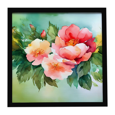 Georgia Cherokee Rose, reproduction d'art encadrée à l'aquarelle