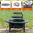 Hayler Wood Burning Outdoor Fire Pit Table with Lid-273138256