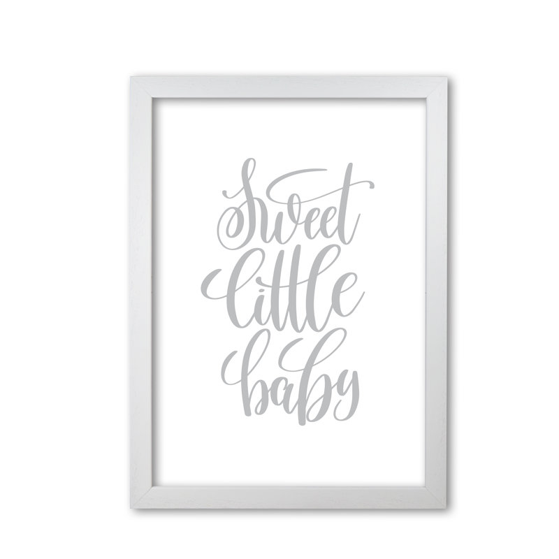 Sweet Little Baby - Print, White Grain Frame, 42 cm H x 30 cm W x 5 cm D
