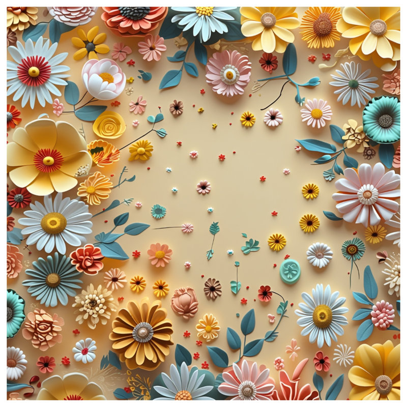 Tapis de bain papier fleurs bohémien Boho, L 34 po x L 21 po