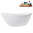 75" Streamline Soaking Glossy White Freestanding Tub and Tray With Internal Drain-101412670