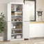Armoire de cuisine autoportante 72,5 po HOMcom, armoire de rangement haute avec 4 portes et 2 tablettes réglables pour salle à manger, grain de bois blanc