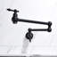 Robinet de lavabo mural noir mat, laiton, bras pour remplissage rapide et sans tracas, poignées doubles pour gérer la symétrie du débit d'eau, support de revêtement anti-corrosion en noir, débit réglable en douceur,-91888503