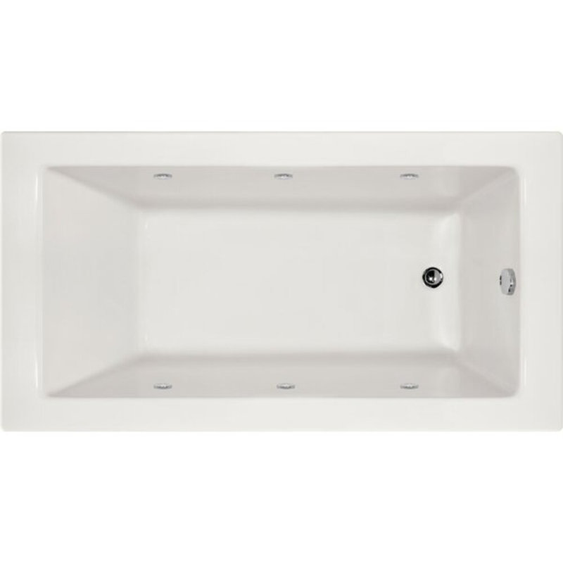 Sydney 60" x 30" Alcove Combo System Acrylic Bathtub, White, Right, Satin Nickel