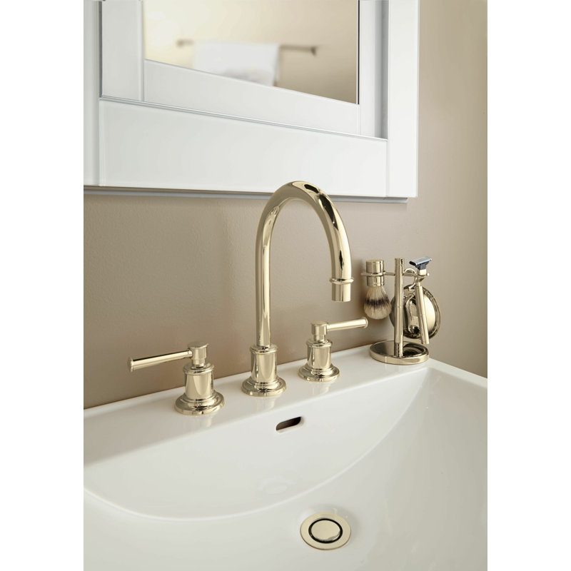 Miramar 8" Widespread Lavatory Faucet, Polished Brass