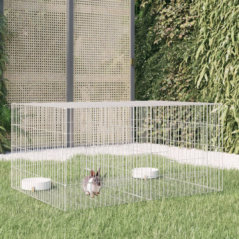 Cage à lapin en fer galvanisé, H 21,3 po x l 43,3 po x P 31,1 po