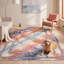Tapis Estuary moderne à l'aspect vieilli, aquarelle abstraite, turquoise, rose et crème, lavable à la machine, antidérapant, à poils courts, pour l'intérieur et l'extérieur, adapté aux animaux domestiques, idéal pour le salon, la chambre, la salle à manger, l'entrée, le couloir ou le bureau.-1301299209