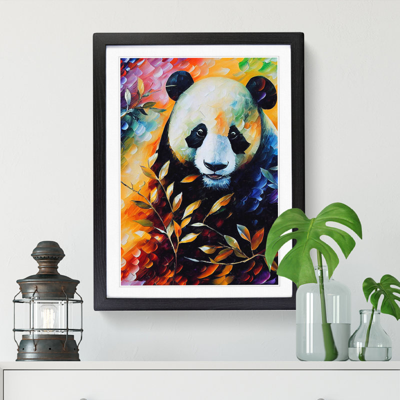 Panda Vol.2 - Single Picture Frame Print, Black, 64cm H x 46cm W x 2cm D