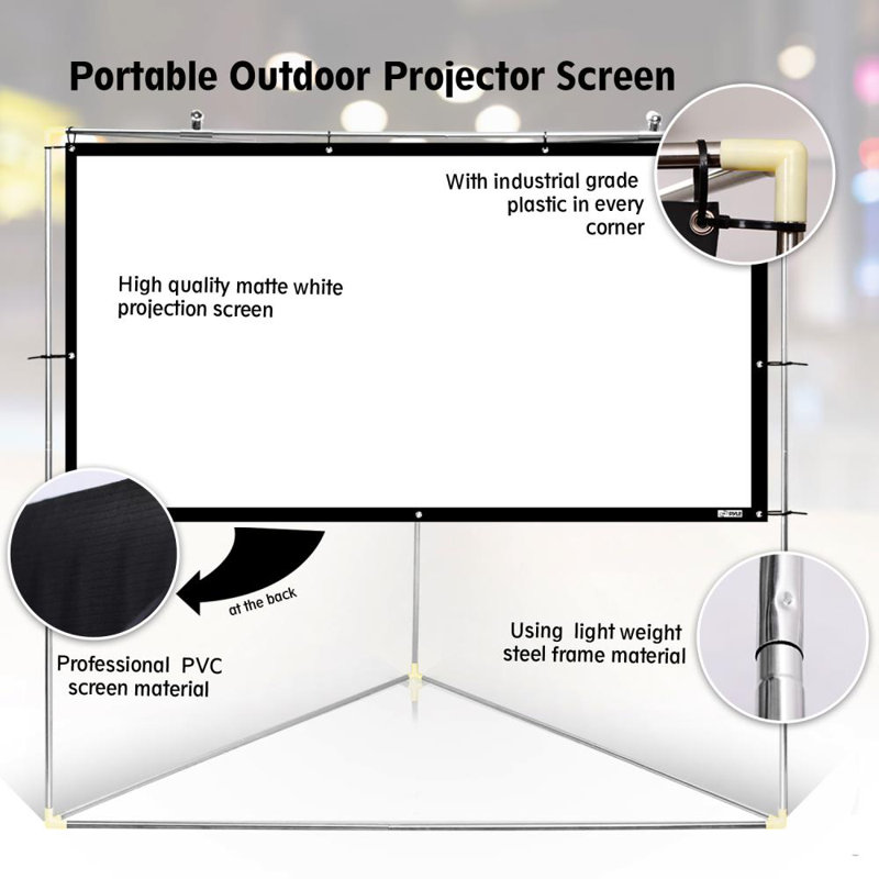 Pyle Outdoor Portable Projector Screen Projector Screen, 72"