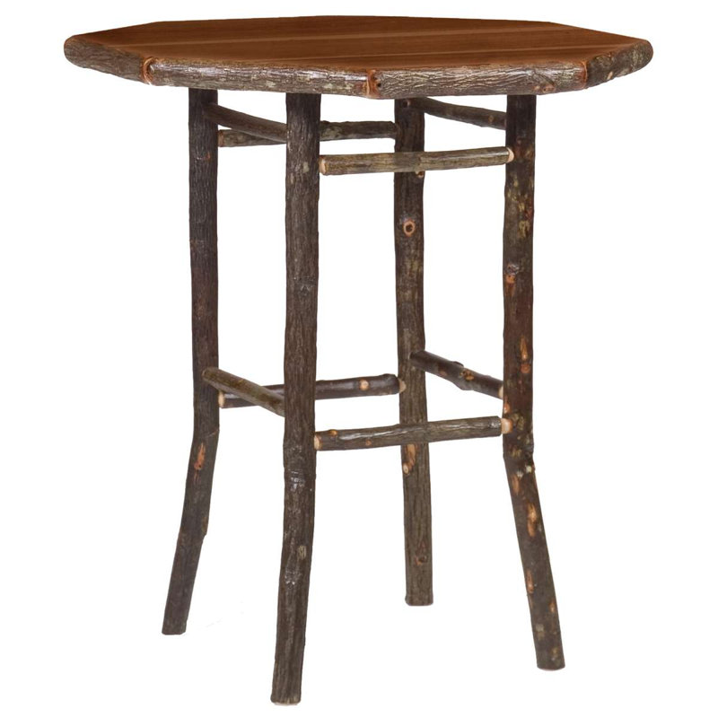 Fireside Lodge Hickory Log Round Pub Table - 40-inch - Cinnamon - Standard, Rustic Alder with Standard, 40"