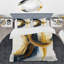 Bleu et or tourbillon abstrait III - ensemble de housse de couette spirale moderne - polyester microfibre-894189662