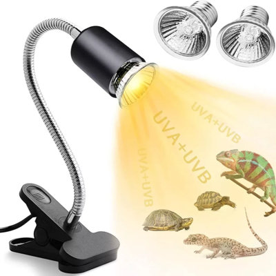 Lampe chauffante reptile avec 2 ampoules chauffantes avec pince