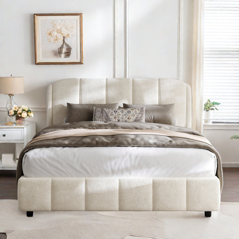 Upholstered Ronalee With Curve-shaped Design Headboard And Sturdy Legs