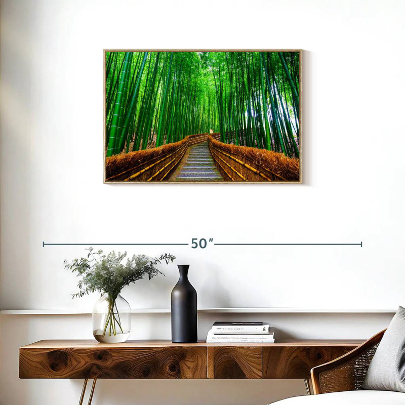Bambou Arashiyama, Cadre flottant en bois naturel, 31 po x 21 po