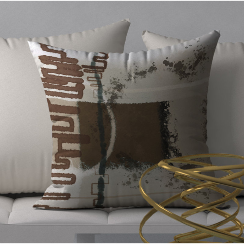 Abstract Reversible Throw Pillow, 18" x 18"