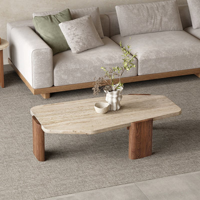 Wabi-sabi shaped natural cave stone coffee table