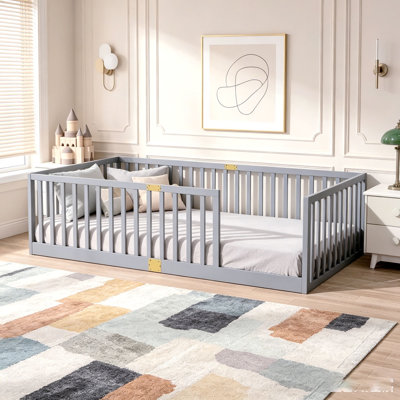 Floor Bed with High Fence Railings