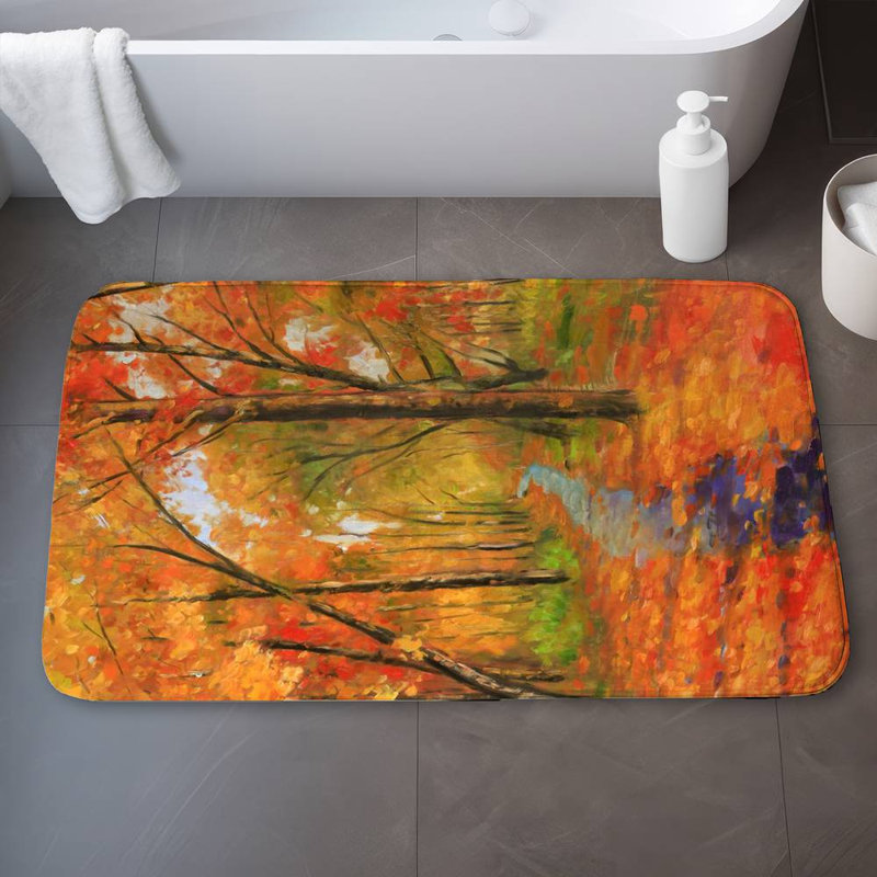 Ferdane Microfiber Non-Slip Bath Mat, 34" W x 21" L