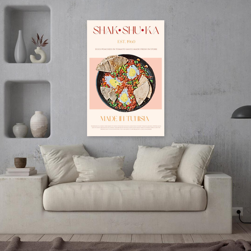 Art mural traditionnel Shakshuka, H 36 po x l 24 po