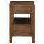 Table de chevet avec 2 tiroirs et tablette inférieure Rie, bois de peuplier brun noyer