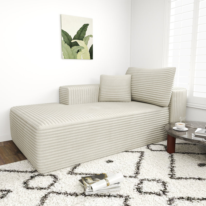 Chaise Boneless Cloudy, aucun assemblage requis, chaise rembourrée moderne en velours côtelé avec assise profonde