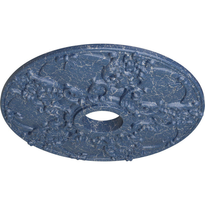 Endurathane Norwich Ceiling Medallion, 18"OD x 3 1/2"ID x 1 3/8"P (Fits Canopies up to 4 1/2"), Hand-Painted Americana Crackle Finish