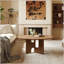 Table basse ronde avec placage en bois de frêne et finition naturelle