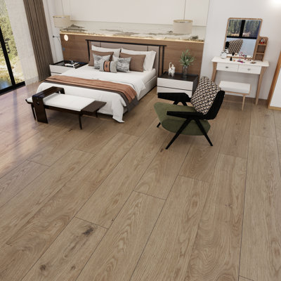 9.84 In. X 72.8 In. 12Mm Waterproof Hybrid Rigid Core Flooring With IXPE Pad AC5 Wear Layer