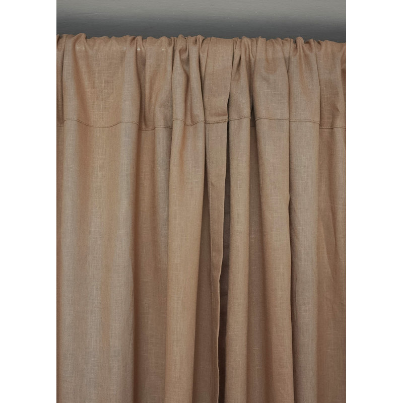 Panneau de rideau filtrant la lumière en lin brun uni et viscose Coloerd, L 42 po x L 96 po